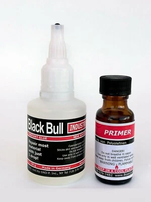 BLACK BULL BEST GLUE FOR SILICON POLYPROPYLEN Convertible top German Glue 50g + PRIMER 15g
