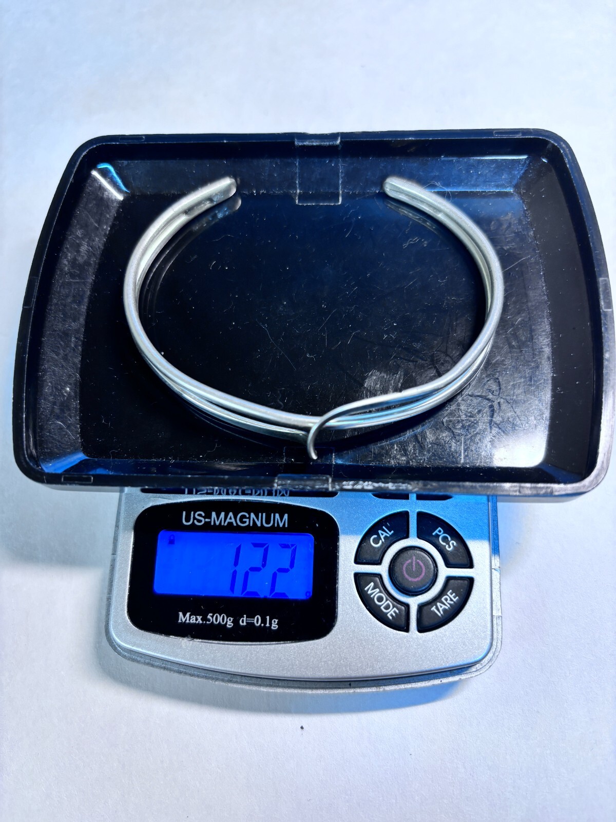 Solid Sterling Silver Wave Cuff Bracelet 12.2g Up… - image 6