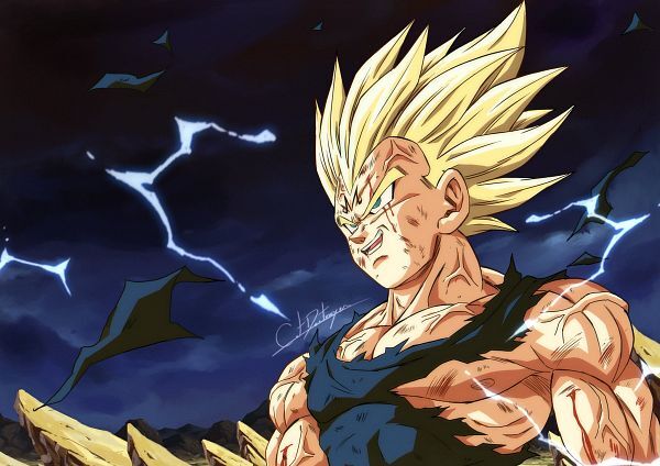 Anime dragon ball z majin vegeta super saiyan cat Stitched Gaming Mat Desk