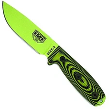 ESEE-4 1095 Carbon Steel, Black Sheath (Venom Green Blade, Neon Green/Black G10