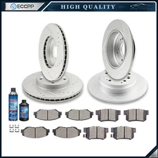 Ceramic Brake Pads And Rotors Front Rear For Honda Element 2003 - 2011 Kit