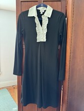 Isaac Mizrahi For Target Long Sleeve Dress With White Button Ruffle Size S