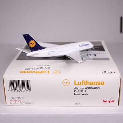航空機・ヘリコプター Herpa Lufthansa Airbus A380-800 1:500 Herpa 515986-001 Lufthansa Airbus A380-800 D-AIMH 1:500