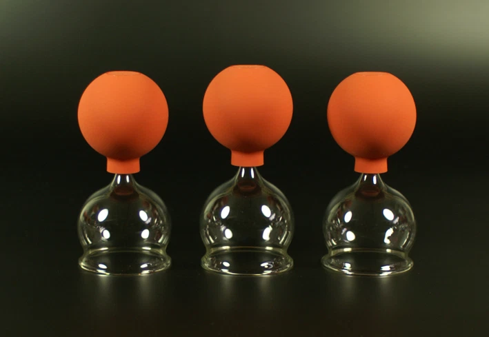 LAUSCHAER GLAS 3-piece cupping set with ball 3 x 60 mm, cupping glass, cupping glasses original Lauscha glass