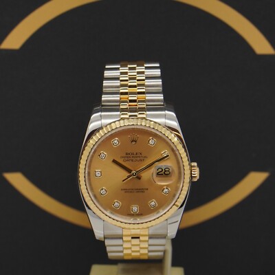 Rolex Datejust 36 S/G Dia - Ref: 116233 - aus 2008 - Box & Karte