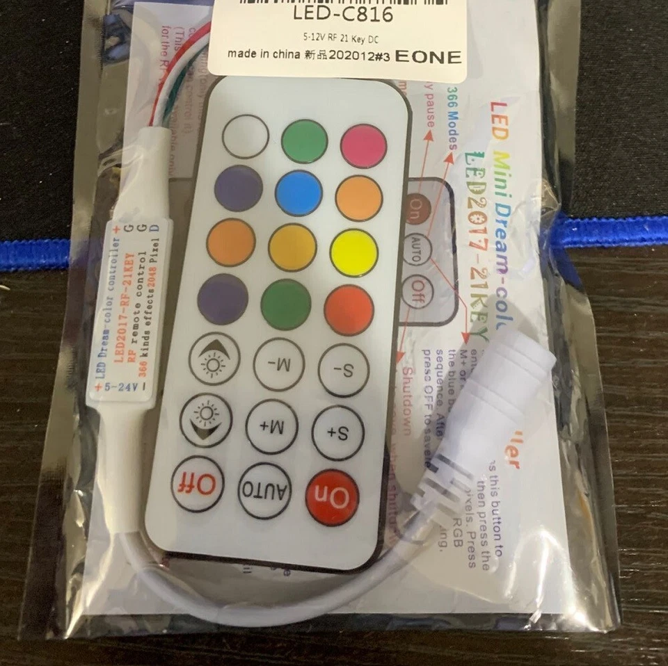 DC 5-12V 21 Key LED RGB RF Remote Controller For WS2811 WS2812B LED Strip Light - Image 3 of 4