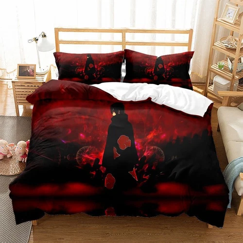 Naruto Bettwäsche Set Uchiha Itachi Deckenbezug Kissenbezug Junge Schlafzimmer - Bild 13 von 18
