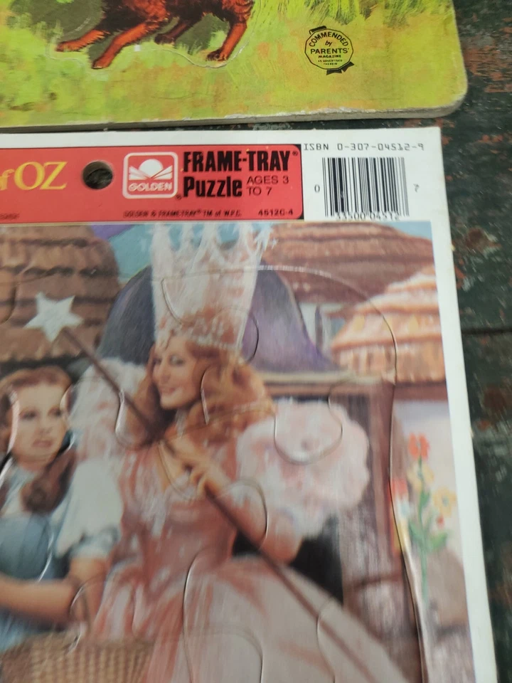 Vintage Frame Puzzle Lot, WIZARD OF OZ. Sesame Street, Farm Animals, Hey Diddle. - Image 4 of 4