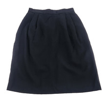 VTG High Waist Black Pleated Skirt A Line Pencil Silhouette SZ 8 Office Siren