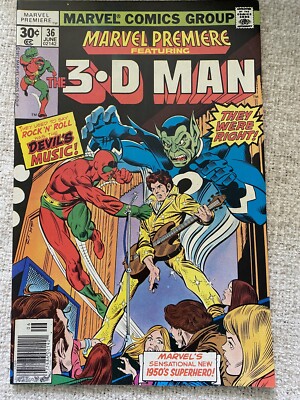 Marvel Premiere #36 3-D Man Marvel Comics 1977 Cent Sehr guter Erhaltungszustand/NM