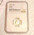 1962 Roosevelt Dime 10C Silver Proof NGC PF67 Philadelphia Cert 8153839-105