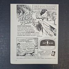 1959 National LP Gas Council Comic Style Vintage Print Ad Liquefied Petroleum