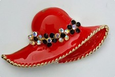 RED HAT SOCIETY Enamel Handcrafted Magnetic Needle Minder by Canvas Bling