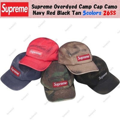 Supreme Overdyed Camp Cap Camo Navy Red Black Tan 5colors 26SS | eBay