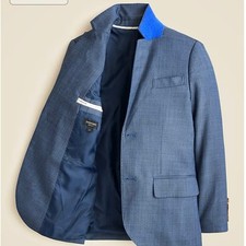 Crewcuts J.Crew Boys' Ludlow suit jacket stretch worsted wool blend in blue 14