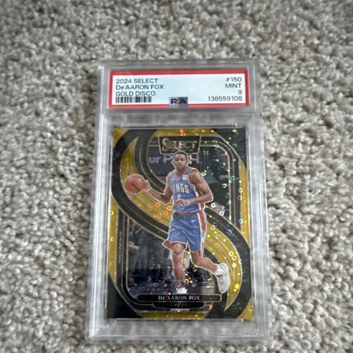 Panini 2024-25 Select Premier Level De'Aaron Fox Gold Disco Prizm #150 PSA 10/10