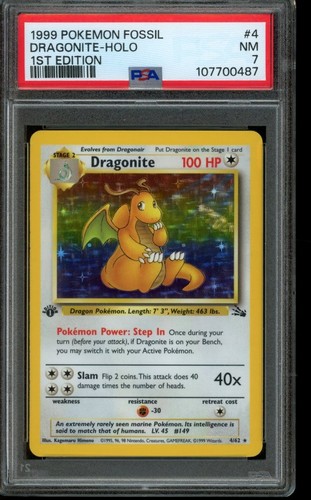 Dragonite (1st Edition) graded PSA 7 for sale on eBay