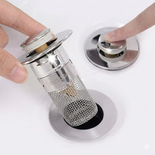 2-Pack Sink Stopper Hair Catcher Bathroom Pop Up Sink Drain Strainer Filter Plug