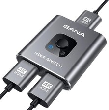 HDMI splitter, HDMI switch, 4K@60Hz, 2 in 1 o...