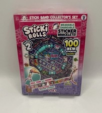 New Sticki Rolls Sticki Bands Wearable Sticker Bracelet Pack 100 Stickers Sealed