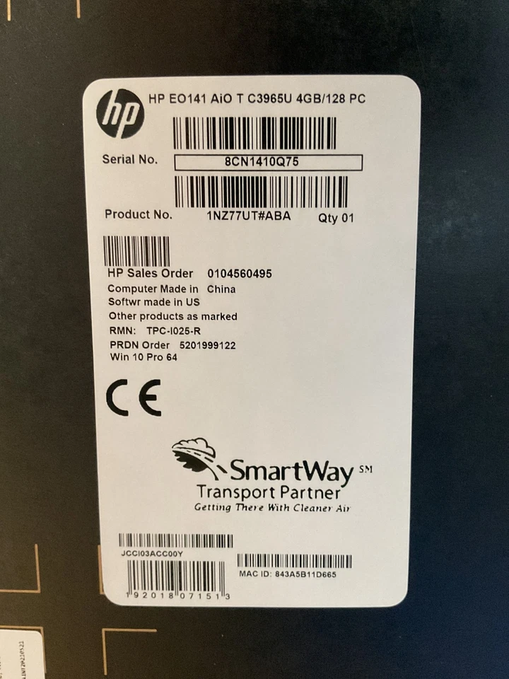 HP ElitePOS G1 141 Terminal - 14" 128GB SSD W10P - 1NZ77UT#ABA - Image 3 of 3