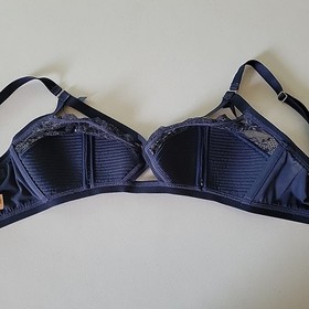 Dita Von Teese Madame X Wireless Bra 34D Navy Blue Cut Out D52945 Pinup Sexy