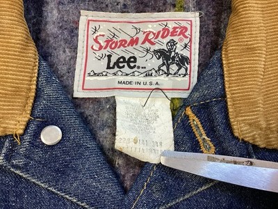 Vtg 80s Lee Storm Rider Jacket 34R Made In USA Denim Western Jean