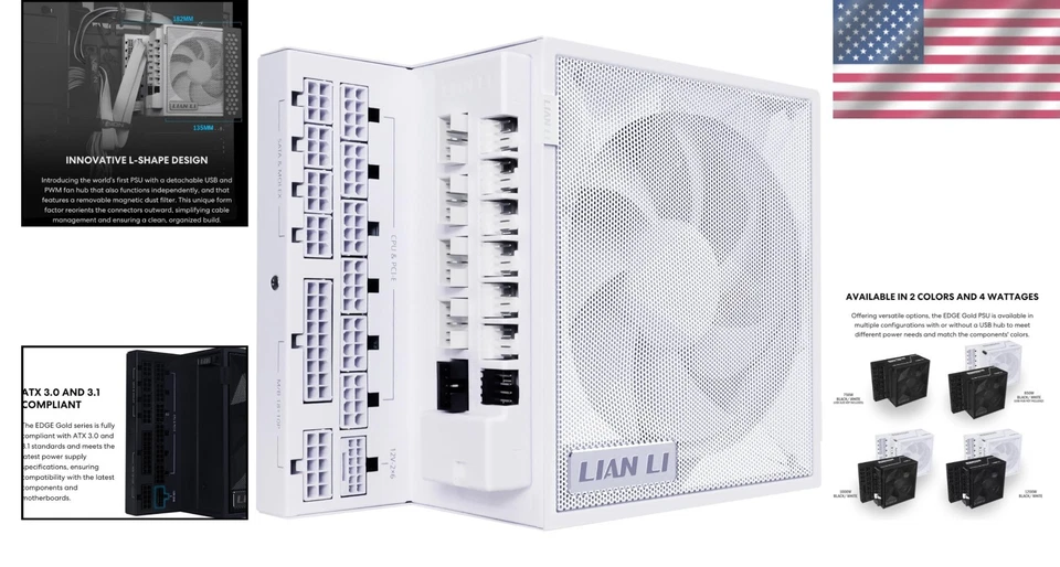 EDGE1200W Modular ATX Power Supply - Low-Noise White - Image 2 of 4