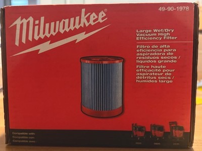 Milwaukee 49-90-1978 Large Wet Dry Vac High Efficiency Filter Brand New