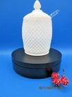 Vintage Westmoreland English White Hobnail Milk Glass Jar with Glass Spoon