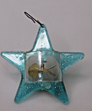 Vintage Hard Plastic Spinner Twinkler Birdcage STAR Christmas Ornament BLUE