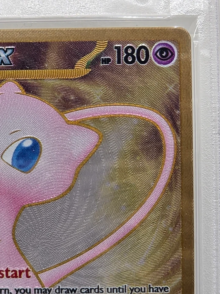 Tarjeta promocional 2023 Pokemon Mew ex Full Art 151 UPC metal dorado 205/165 PSA 10 GEM MT Foto 3 de 4