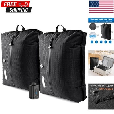 Travel Vacuum Bags with Pump 2PC Waterproof Compression Storage Bags