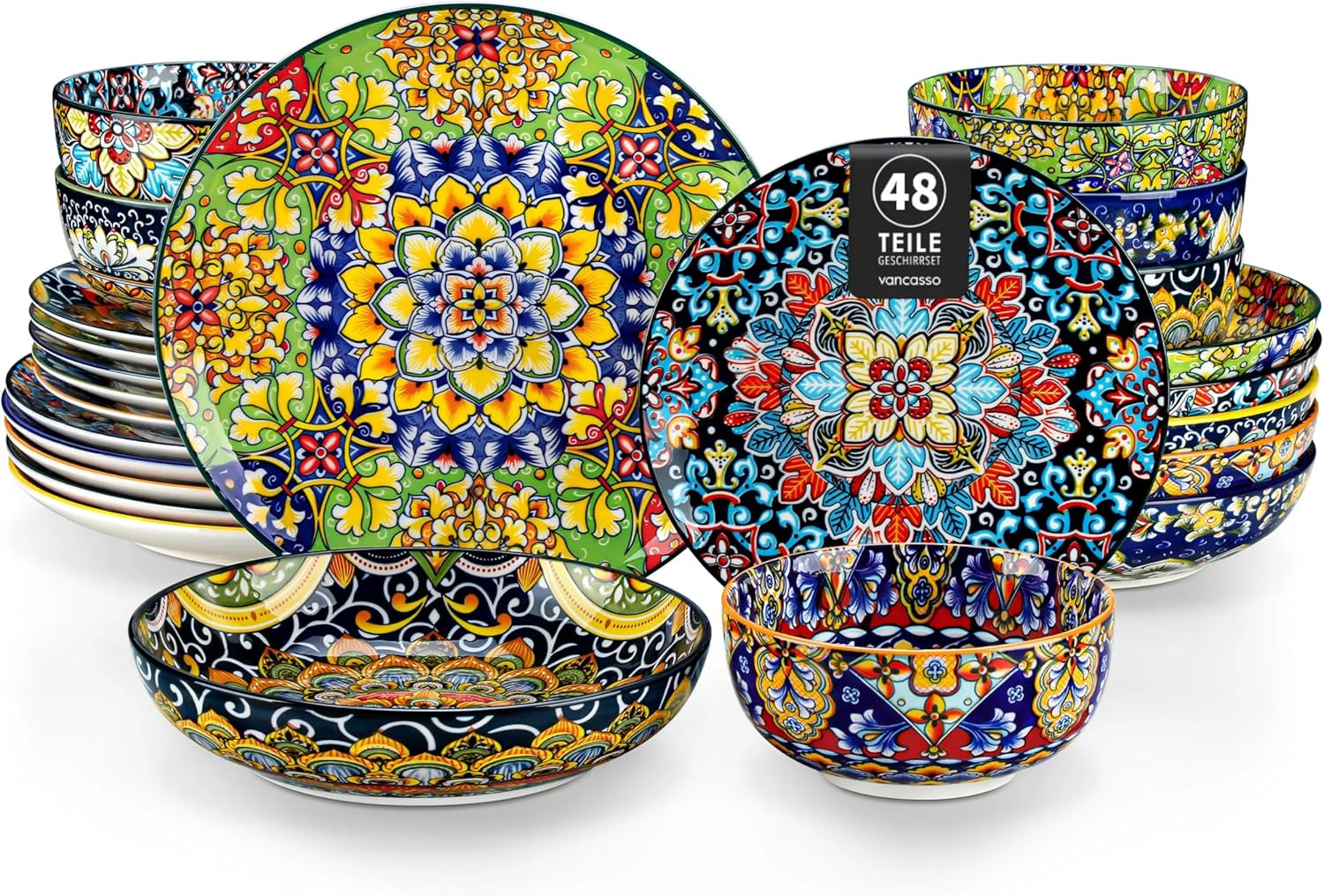 Vaisselle en porcelaine 48 pièces SIMI pour repas de famille chaleureux