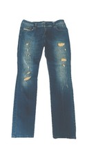 DIESEL Grupee SUPER SLIM-SKINNY Denim Jeans LOW WAIST 29 x 30 Dark Blue Ripped
