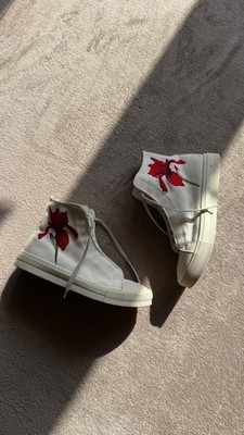 Alexander McQueen Off-White Iris Canvas High Top Sneakers Lace Up Logo Men s 39