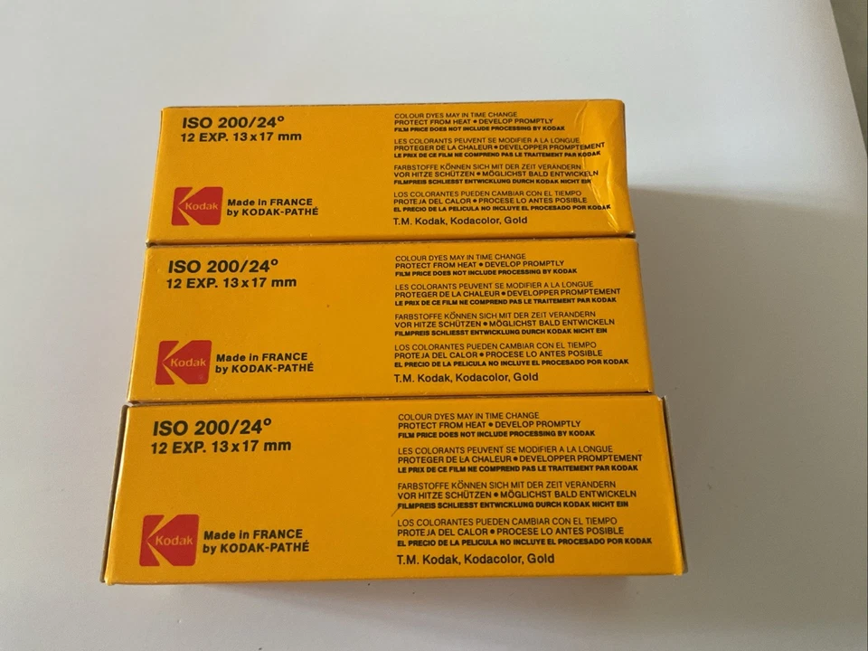 3 Pellicules KODACOLOR film GOLD 200 12 Exp 13 X 17 mm ISO 200/24° Kodak Pathe 1 - Photo 4/4
