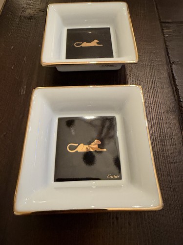 Cartier Panthère Limoges Porcelain Mini Trinket Dishes – Pair