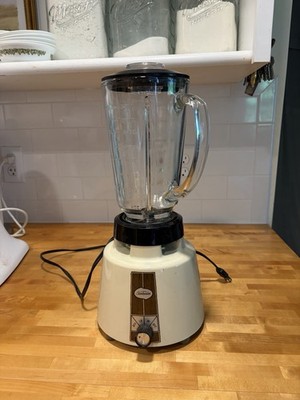 1960s Vintage Sunbeam Blender Model BL-Q Series E Glass 2 Speed Almond USA Works