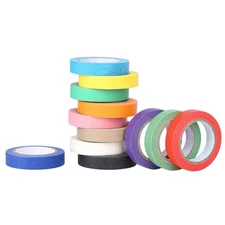 Colored Masking Tape - 12 Colors Painters Tape Decorative Paper for Kids Teacher