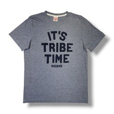 Homage Cleveland Indians "It's Tribe Time" Gray Vintage T-Shirt Men's M USA Made