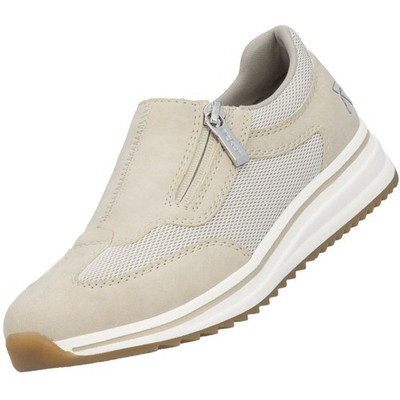 Rieker Damen Slipper Halbschuh Beige L5854-62 Extra Weit Komfort Wechselfußbett