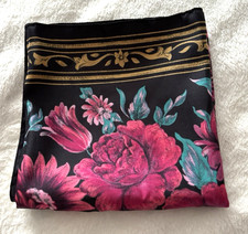 Vtg. "Specialty House" Made in ITALY 31.5" Square Floral Design Scarf Polyester