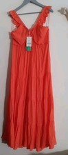 Monsoon Elaina Coral Maxi Dress UK Medium Bnwt £85 ECOVERO