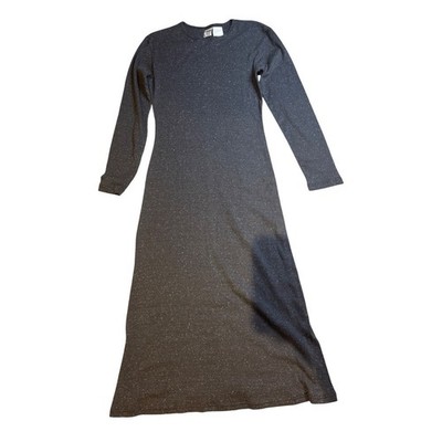 Root Three Women's Gray Speckled Cotton Long Sleeve Maxi Dress