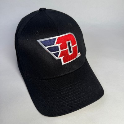 Dayton Flyers Hat Flexfit Yupoong Men's S-M Black Red Blue Logo Baseball Cap