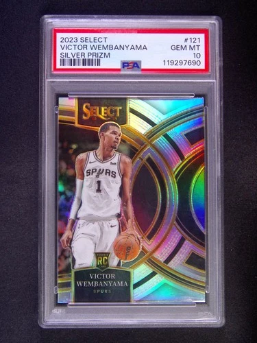 2023-24 Panini Select Victor Wembanyama #121 RC Rookie Silver Prizm PSA 10