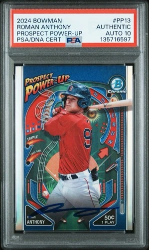 2024 Bowman Roman Anthony Prospect Power Up IP Auto PSA 10 Red Sox Authentic