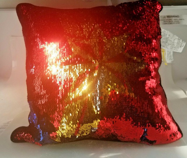 reverse sequin pillow