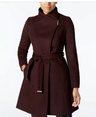 burgundy michael kors coat